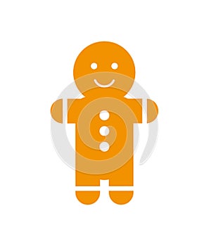 Gingerbread Man with Smile and Buttons on Belly