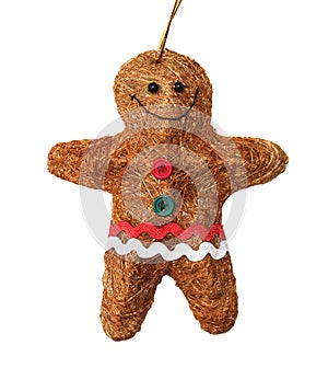 Gingerbread man straw christmas decoration