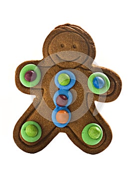 Gingerbread man on white background