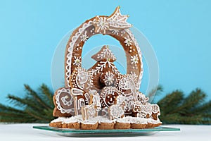 Gingerbread nativity scene