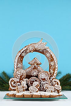 Gingerbread nativity scene