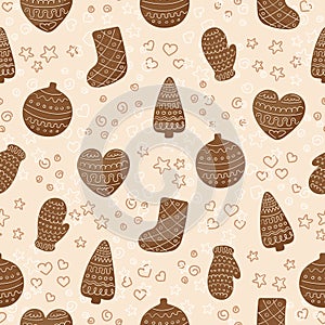 Gingerbread pattern seamless , with Christmas cosiness