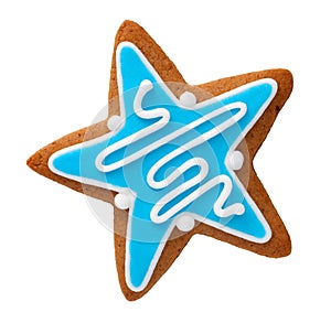 Gingerbread In Shape Of Star Isolated