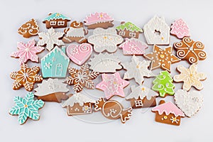 Gingerbread on white backround