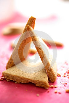 Gingerbreads in white plastic bowl