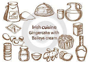 Gingercake with Baileys cream ingredient.