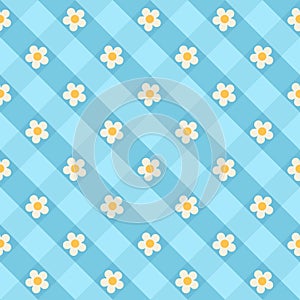 Gingham diagonal check pattern in blue color