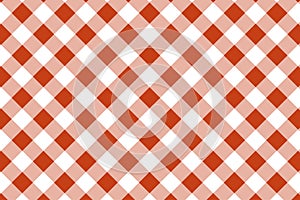 Gingham orange and white pattern. Texture from rhombus/squares for - plaid, tablecloths, clothes, shirts, dresses, paper and other