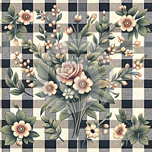 Gingham Pattern A checkered pattern with evenly spaced squres photo