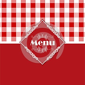 Gingham pattern menu design