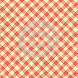 Gingham Pattern. Seamless tomato moccasin classic diagonal check pattern. Good for towels, blankets, skirts, napkins, gift paper