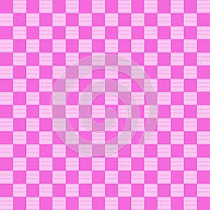 Gingham pattern set. Tartan checked plaids in pink color.