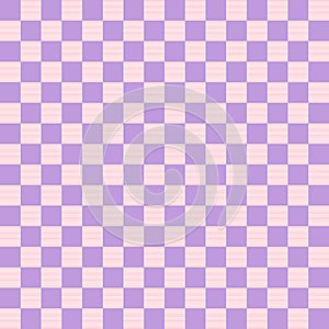 Gingham pattern set. Tartan checked plaids in purple and pink color.