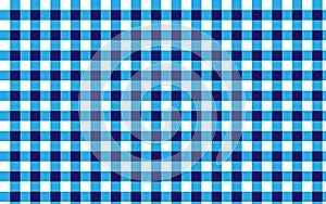 Gingham plaid pattern blue and white checkered tablecloth pattern