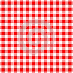 Gingham red seamless pattern. Checkered plaid design background. photo