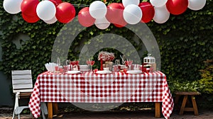 gingham red and white checkered background
