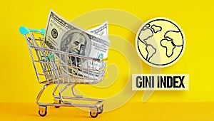 Gini index or Gini coefficient is shown using the text photo