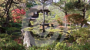 Ginkaku-ji Temple of the Silver Pavilion during the autumn momiji season in Kyoto