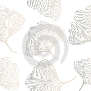 Ginkgo biloba background, seamless pattern