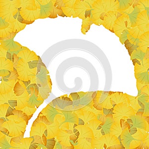 Ginkgo leaf illustration frame background