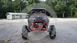 GINNIE SPRINGS, FL. USA - AUGUST 1 2018. Private RZR sport side by side used by the campers to move around the natural park