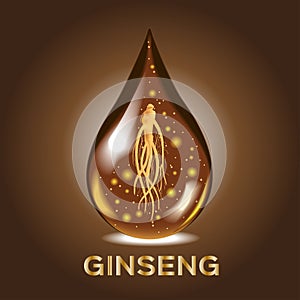 Ginseng , ginseng drop Serum , ancient traditional medicine , cosmetic photo