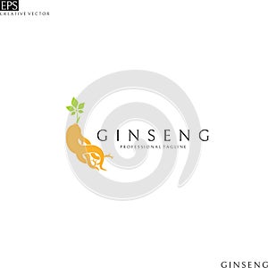 Ginseng root. Logo template