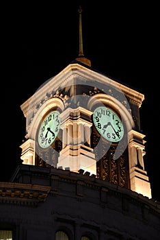Ginza Clock Tower in Tokyo at night