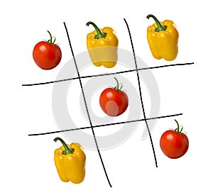 Gioco del trisGame of tris with vegetables photo