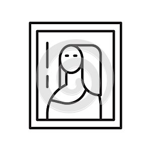 Gioconda icon vector isolated on white background, Gioconda sign , thin line design elements in outline style photo