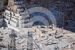 Gioia white marble quarry in Apuan Alps, Carrara, Italy