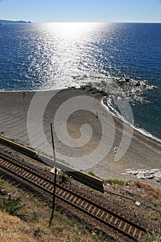 Gioiosa Marea Beach with railway photo