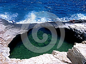 Giola Natural Pool in Thassos island, Greece