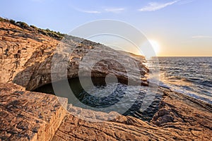 Giola, natural sea water pool located on Thassos island