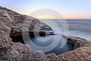 Giola, natural sea water pool located on Thassos island