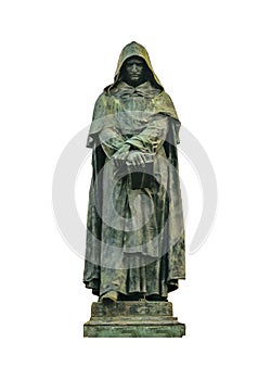 Giordano Bruno Sculpture Isolated Photo