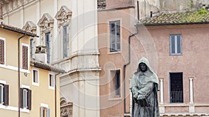 Giordano Bruno statue in Campo de Fiori, Rome, Italy