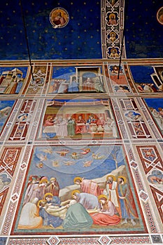Giotto fresco cycle in the Scrovegni Chapel, Padua Italy