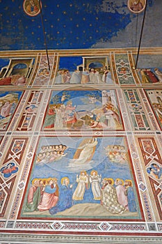 Giotto fresco cycle in the Scrovegni Chapel, Padua Italy