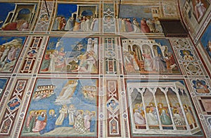 Giotto fresco cycle in the Scrovegni Chapel, Padua Italy