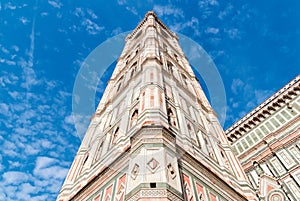 Giotto`s Campanile historical Old Town of FlorenceTuscany, Italy.