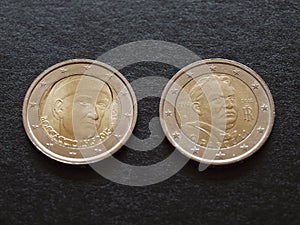 Giovanni Boccaccio and Giovanni Pascoli EUR coins photo