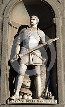 Giovanni delle Bande Nere, statue in the Niches of the Uffizi Colonnade in Florence photo