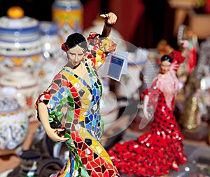 Gipsy flamenco dancer woman statue crafts