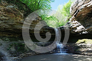 Gipsy hole waterfall atthe Saharna, Moldova