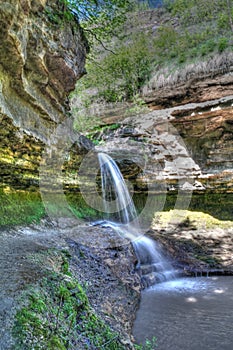 Gipsy hole waterfall atthe Saharna, Moldova