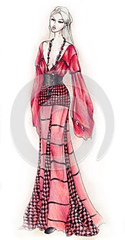 Gipsy Style Fashion Illustration