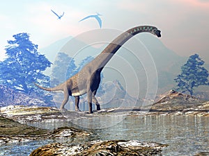 Giraffatitan dinosaur - 3D render