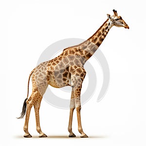 Giraffe African Safari Animal on White Background