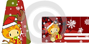 Giraffe baby claus cartoon xmas giftcard